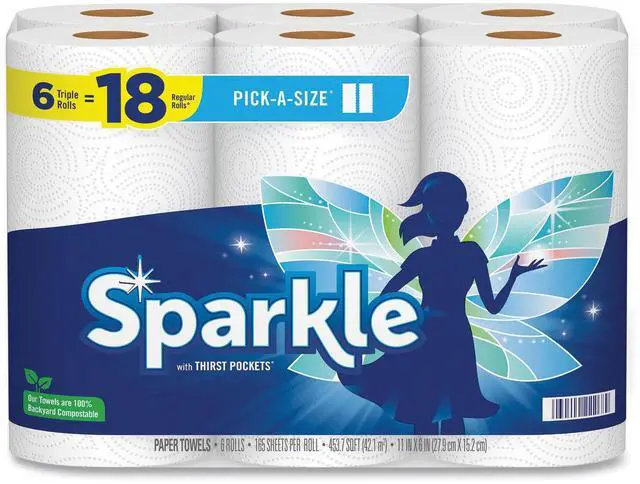 Main image of Sparkle Pick-A-Size Kitchen Triple Roll Towels 2-Ply 6 Rolls/Pack 22269501