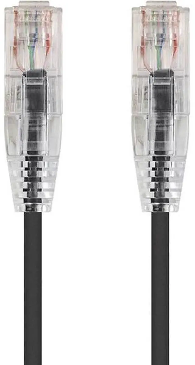Alt view image 10 of 15 - Monoprice Cat6 Ethernet Patch Cable - 2 feet - Black | Snagless RJ45 Stranded 550MHz UTP CMR Riser Rated Pure Bare Copper Wire 28AWG - SlimRun Series