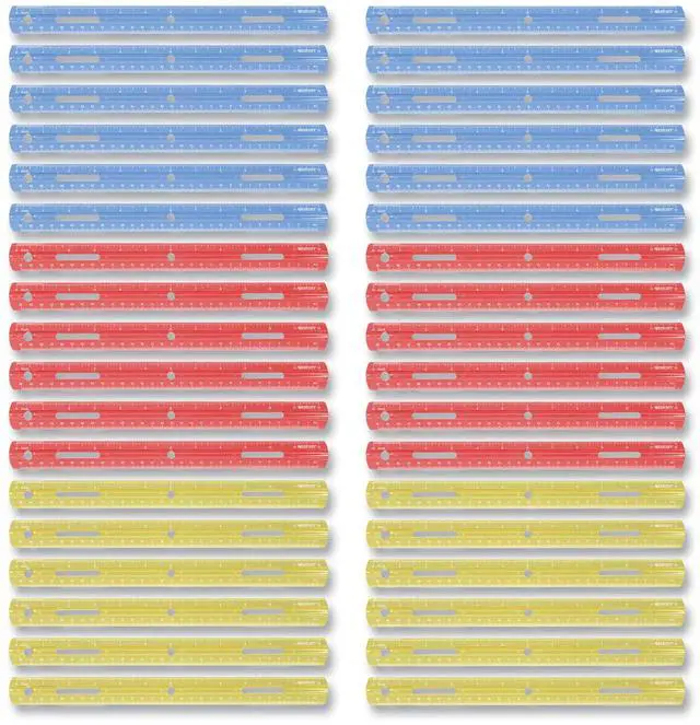 Main image of Westcott Plastic Ruler Standard/Metric 12" Assorted Translucent Colors 17722
