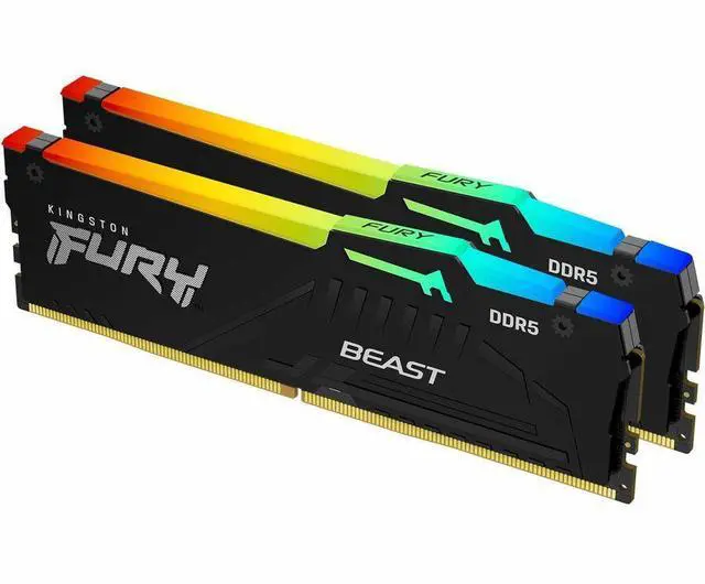 Alt view image 13 of 19 - Kingston 64GB (2x32GB) DDR5 6400MT/s CL32 FURY Beast Black RGB EXPO - 64 GB (2 x 32GB) - RGB - DDR5-6400/PC5-51200 DDR5 SDRAM - 6400 MHz Dual-rank Memory - CL32 - 1.40 V - Non-ECC - Unbuffered - 288-p