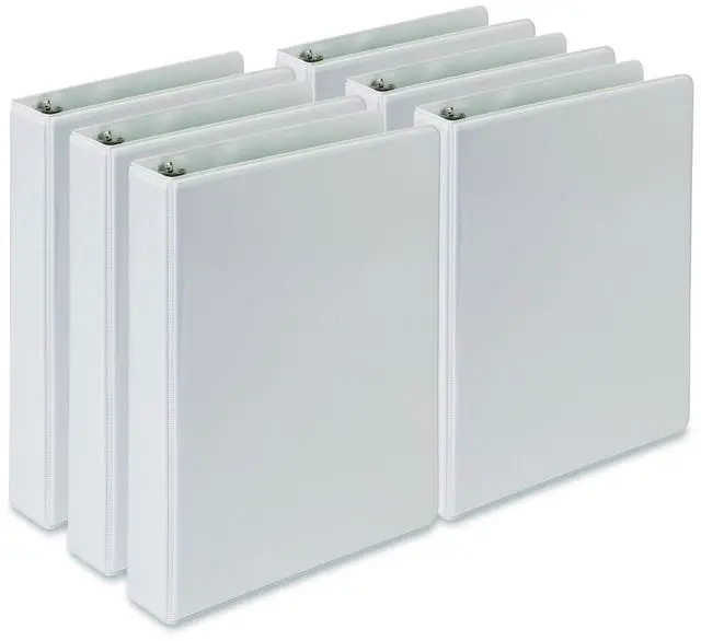 Alt view image 6 of 12 - Economy Round Ring View Binders 3 Rings 1" Capacity 8.5 x 5.5 White 6/Carton MP28507