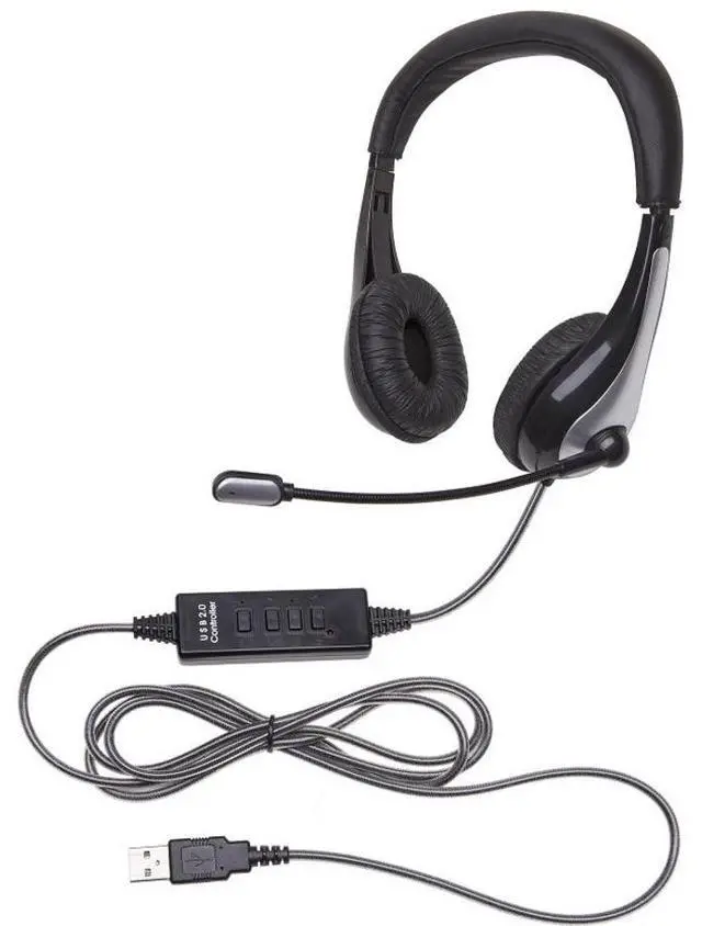 Alt view image 4 of 6 - Califone 1025MUSB NeoTech USB Headset, Mic with CaliTuff Braided Cord