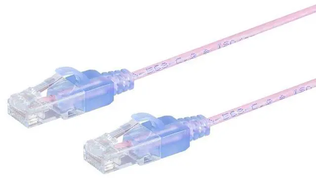 Alt view image 7 of 10 - Monoprice Cat6A Ethernet Patch Cable 5-Pack - 7 Feet - Pink | Snagless, RJ45, 550MHz, UTP, Pure Bare Copper Wire, 10G, 30AWG  - SlimRun