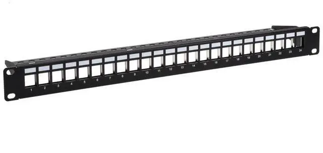 Main image of Monoprice 24-Port 1U Blank Keystone Shielded Network Patch Panel T568A/B