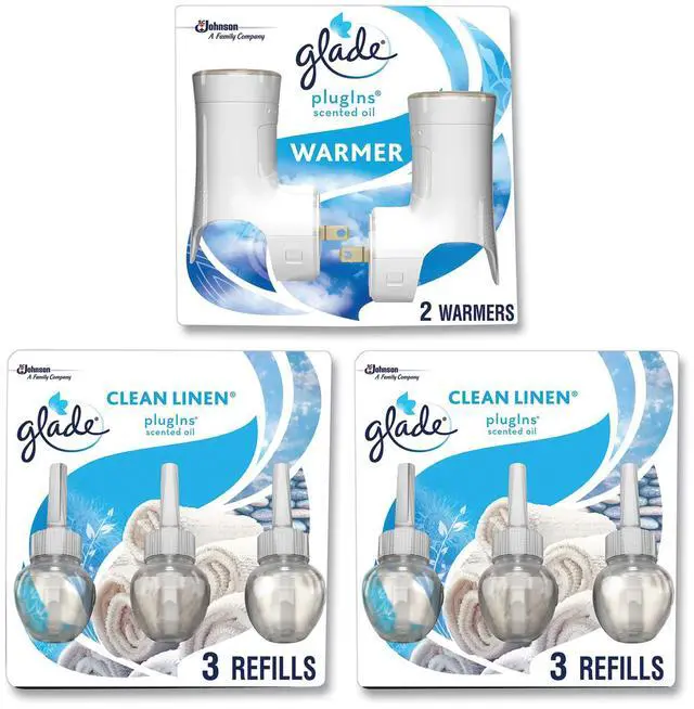 Main image of Plugin Scented Oil Clean Linen 0.67 oz 2 Warmers and 6 Refills/Pack 328605