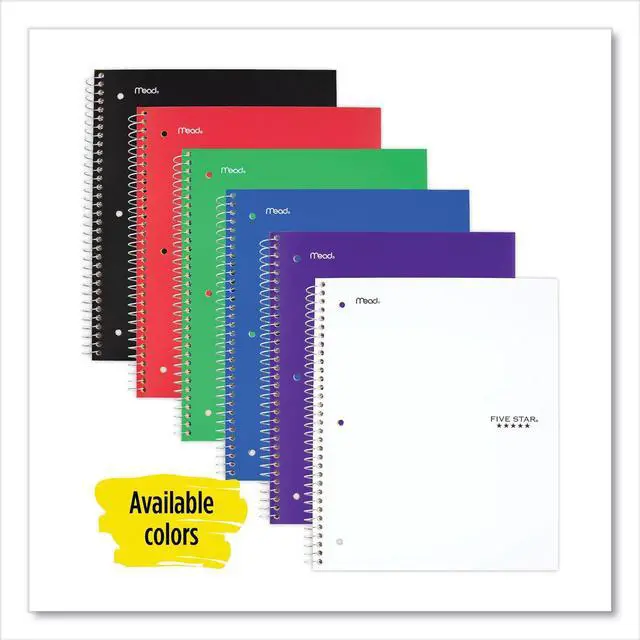 Main image of Mead Five Star 1-Subject Wirebound Notebook with Two Pockets, Wide/Legal Rule