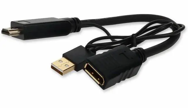 Alt view image 2 of 2 - AddOn HDMI 1.3 Male to DisplayPort Female Black Active Adapter HDMI2DPUSB