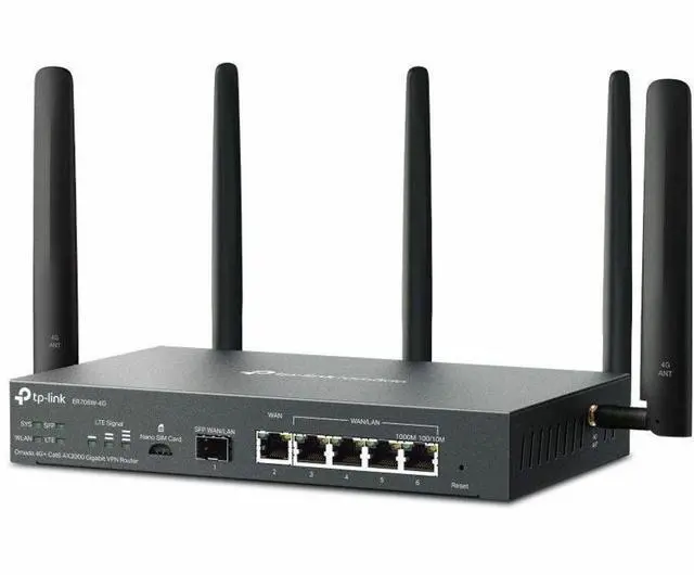 Alt view image 7 of 10 - TP-Link ER706W-4G Omada 4G+ Cat6 AX3000 Gigabit VPN Gateway Router | Wi-Fi 6 AX3000 Dual Band with LTE | Supports Omada Mesh | Easy Set-up