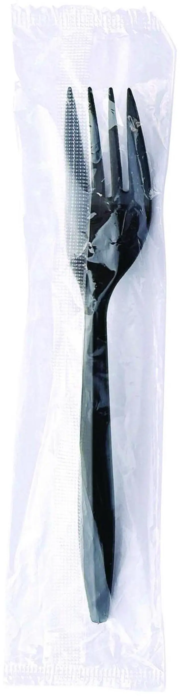 Alt view image 2 of 2 - Mediumweight Wrapped Polypropylene Cutlery Fork Plastic Black 1000/Carton BWKFORKBLPPIW