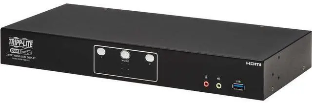 Alt view image 8 of 20 - Tripp Lite B006-HD2UA2 HDMI Dual-Display KVM Switch - 1 Computer(s) - 4096 x 2160 - 50 Hz, 60 Hz - 1 x Network (RJ-45) - 6 x USB - 5 x HDMI - Desktop, Rack-mountable