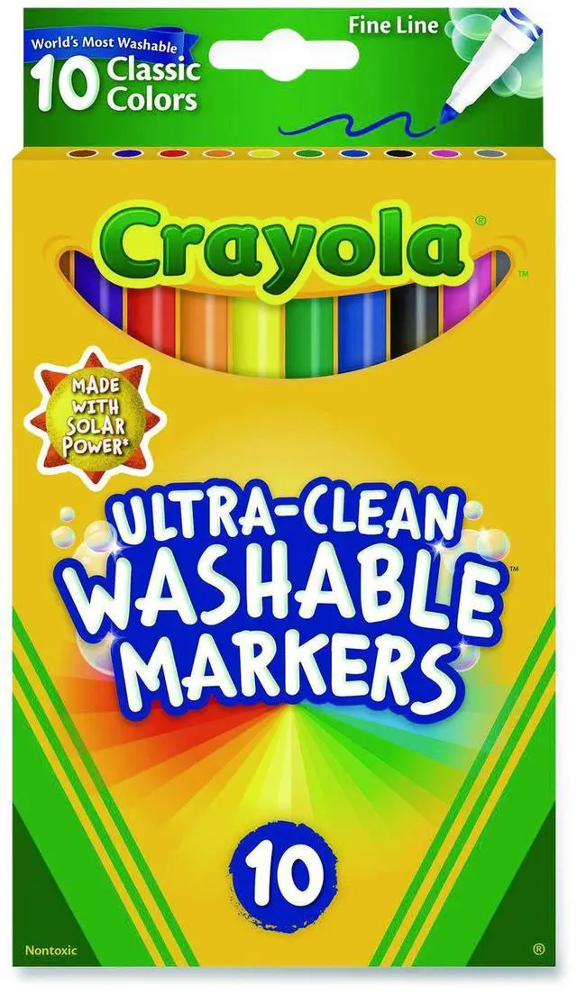 Alt view image 3 of 8 - Crayola 10 Ct Ultra-Clean Fine Line Washable Markers, Color Max
