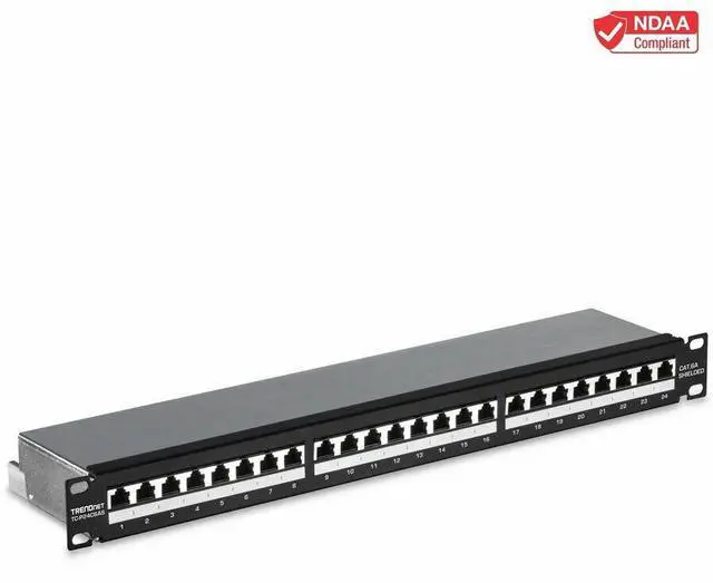 Alt view image 12 of 20 - TRENDnet TC-P24C6AS 24-port Cat6A Shielded 1U Patch Panel, 1000BASE-T / 10GBASE-T Support, compatible with cat5e, cat6, cat6a, 110 or Krone type