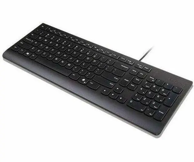 Alt view image 7 of 7 - Lenovo Essential Wired Keyboard Black US English