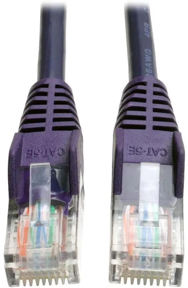Alt view image 3 of 10 - Tripp Lite N001-010-PU Tripp Lite Cat5e 350MHz Snagless Molded Patch Cable (RJ45 M/M) - Purple, 10-ft - Category 5e for Network Device - 128 MB/s - Patch Cable - 10 ft - 1 x RJ-45 Male Network - 1 x