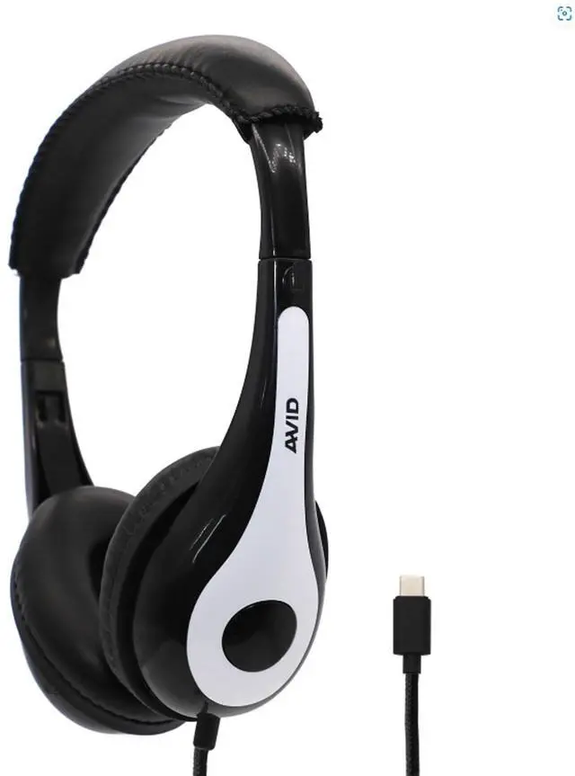 Alt view image 2 of 8 - AVID Products AE-35 Binaural On-Ear USB-C Wired Headphones White 2AE35WUSB