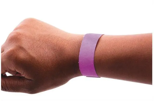 Alt view image 10 of 15 - Baumgartens BAU85014 SICURIX Wristpass Security Wristbands, 3/4" x 10", Purple, 100/Pack, 1 Pack
