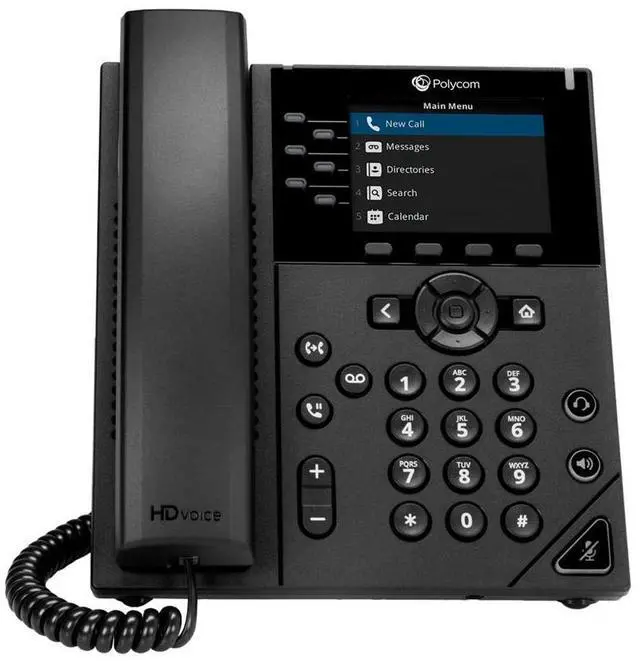 Alt view image 4 of 12 - Poly 350 Corded Desktop Wall Mountable IP Phone Black TAA PoE ONLY 220048830025