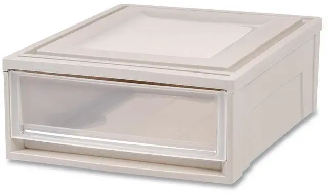 Alt view image 2 of 2 - IRIS Stackable Storage Drawer 5.5 gal Gray/Translucent Frost 170441