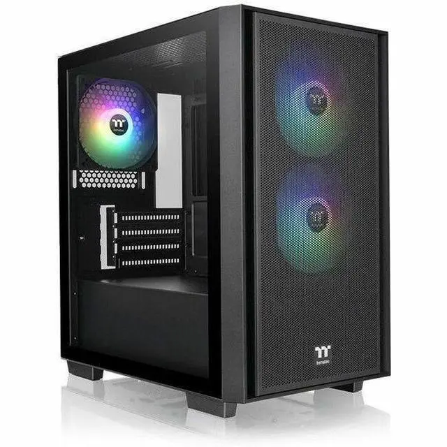 Alt view image 18 of 20 - Thermaltake Versa H16 TG ARGB Black Micro ATX Tower Case Tempered Glass Side Panel 3 Pre-Installed ARGB Fans CA-1Y8-00S1WN-02