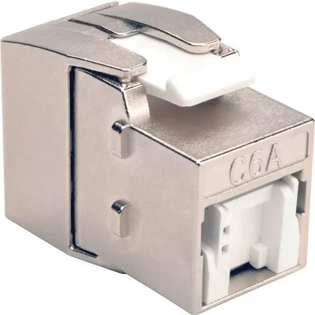 Alt view image 12 of 16 - Tripp Lite Cat6a Toolless Shielded Keystone Jack 180 Degrees Wallplates Panels (N238-001-SH-TFA)