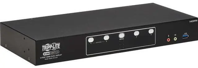 Alt view image 8 of 17 - Tripp Lite B006-HD2UA4 HDMI Dual-Display KVM Switch - 1 Computer(s) - 4096 x 2160 - 50 Hz, 60 Hz - 1 x Network (RJ-45) - 8 x USB - 10 x HDMI - Desktop, Rack-mountable