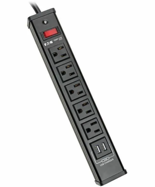 Alt view image 13 of 20 - TRIPP LITE TLM526USBB 6.0 Feet 5 Outlets 450 Joules Surge Protector