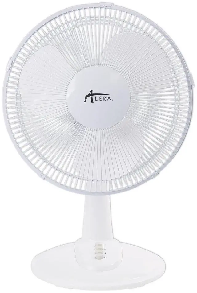 Alt view image 4 of 9 - Alera 12" 3-Speed Oscillating Desk Fan Plastic White FAN122W
