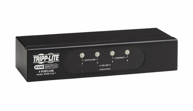 Alt view image 16 of 20 - Tripp Lite by Eaton 4-Port VGA KVM Switch for USB or PS/2 Keyboard/Mouse