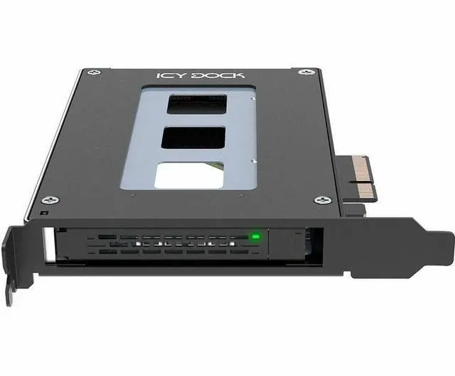 Alt view image 10 of 10 - ICYDOCK ToughArmor MB111VP-B U.2 / U.3 NVMe SSD Mobile Rack for PCIe Expansion Slot