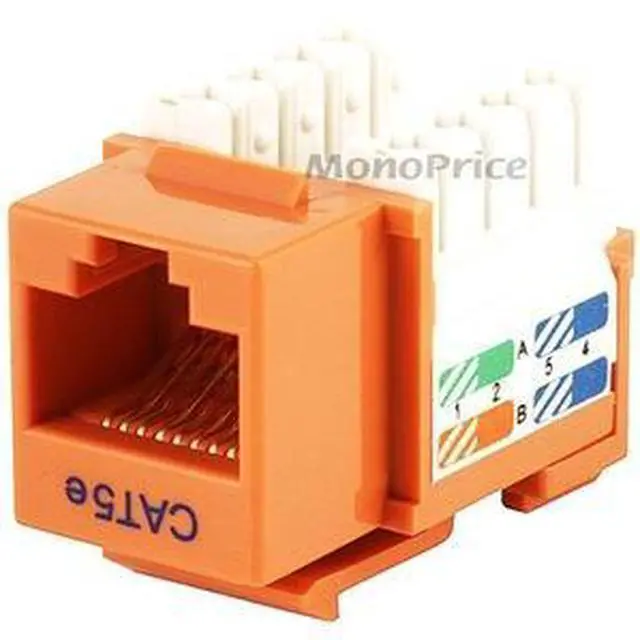 Alt view image 8 of 11 - Monoprice Cat5e Punch Down Keystone Jack for 22-24AWG Solid Wire, Orange