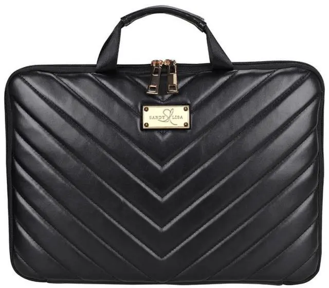 Alt view image 8 of 8 - Sandy Lisa Capri Carrying Case (Sleeve) for 14" Notebook - Black - Scratch Resistant - Chevron Printed - Handle - 10.4" Height x 15.4" Width x 1" Depth