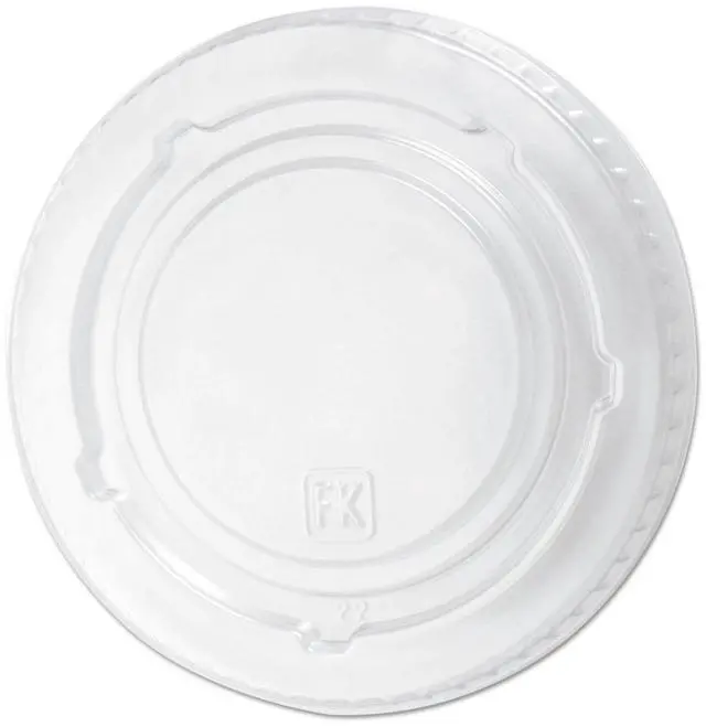 Alt view image 2 of 2 - Kal-Clear/Nexclear Drink Cup Lids Flat Lid with No Slot Fits 12 oz to 20 oz Cold Cups Plastic Clear 1000/Carton 000000000009508056