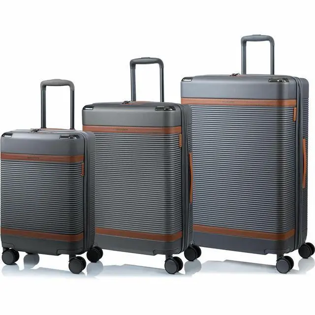 Alt view image 9 of 15 - CHAMPS Vintage III Collection 3-piece Hardside Luggage set Grey S1033GREY