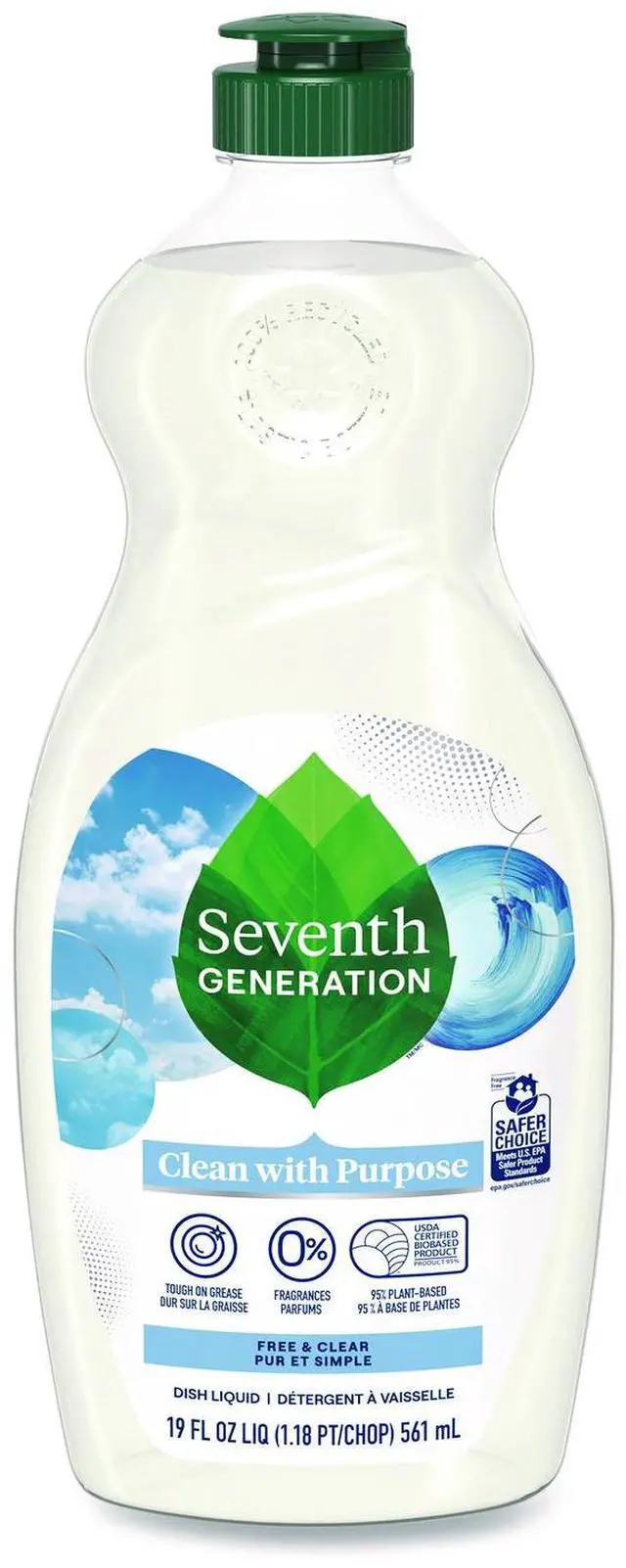 Alt view image 4 of 11 - seventh generation liquid dish soap, free & clear, gentle on sensitive skin, 19 fl oz
