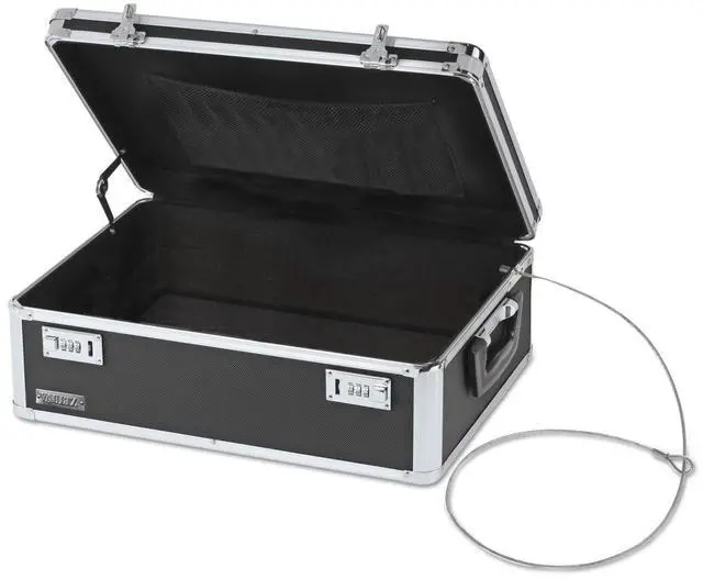 Alt view image 7 of 15 - Locking Storage Chest Medium Density Fiberboard 14.5 x 8 x 19.5 Black VZ00323