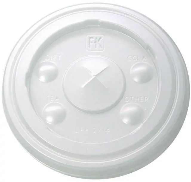 Alt view image 2 of 2 - Kal-Clear/Nexclear Drink Cup Lids Flat X-Style Straw Slot Fits 12 oz to 14 oz Cold Cups Plastic Translucent 1000/CT 9508216
