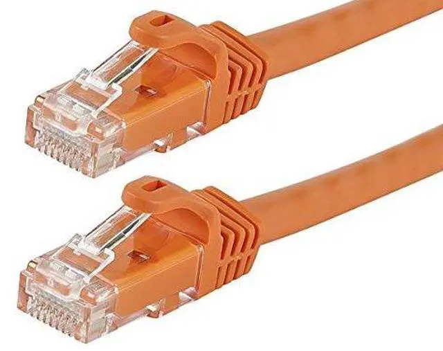 Alt view image 6 of 8 - Monoprice Cat6 Ethernet Patch Cable - 1 Feet - Orange | Network Internet Cord - Snagless RJ45, Stranded, 550Mhz, UTP, Pure Bare Copper Wire, 24AWG - Flexboot Series