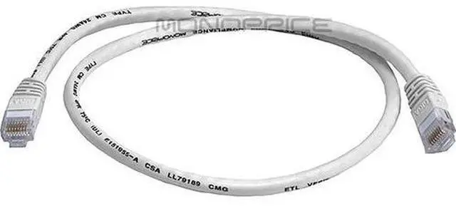 Alt view image 11 of 13 - Monoprice Cat6 Ethernet Patch Cable - Network Internet Cord - RJ45, Stranded, 550Mhz, UTP, Pure Bare Copper Wire, 24AWG, 2ft, White