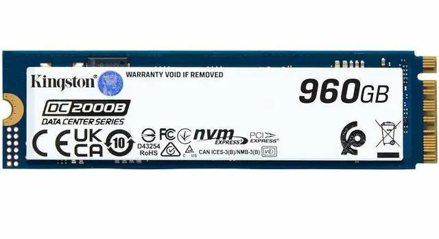 Alt view image 13 of 18 - Kingston SEDC2000BM8/960G DC2000B 960 GB Solid State Drive - M.2 2280 Internal - PCI Express NVMe (PCI Express NVMe 4.0 x4) - Server, Data Center Device Supported - 0.4 DWPD - 700.80 TB TBW