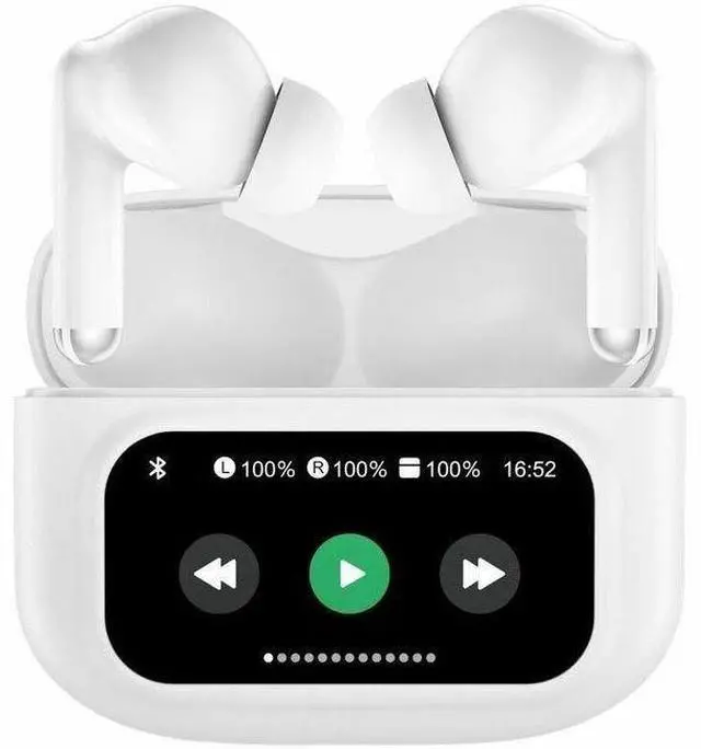 Alt view image 8 of 12 - Adesso XTREAM T3 Bluetooth Wireless Earbuds with ANC and Touch Controlled Wireless Charging Case - White