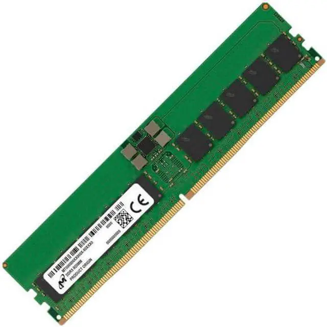 Alt view image 3 of 3 - Micron 32GB (1 x 32GB) DDR5 SDRAM PC5-44800 5600MHz CL46 ECC Registered Server and Workstation Model MTC20F1045S1RC56BD1R