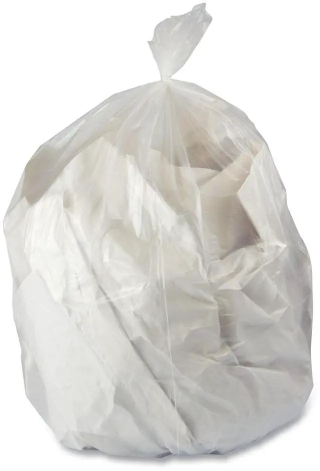 Main image of Low-Density Waste Can Liners 23 gal 0.9 mil 28" x 45" Clear Perforated Roll 25 Bags/Roll 8 Rolls/Carton H5645TCKR01