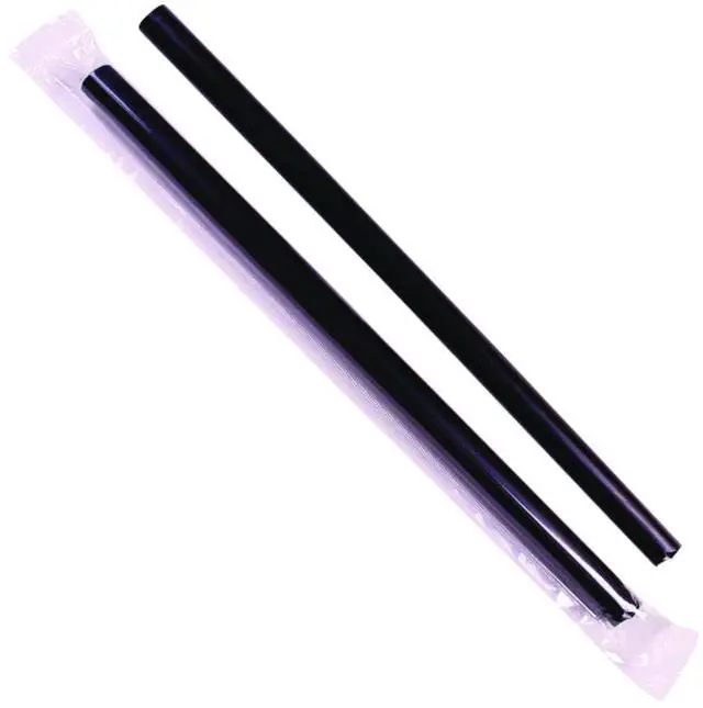 Main image of Boba Straws 9" Plastic Black 1600/Carton C9060SBLACK