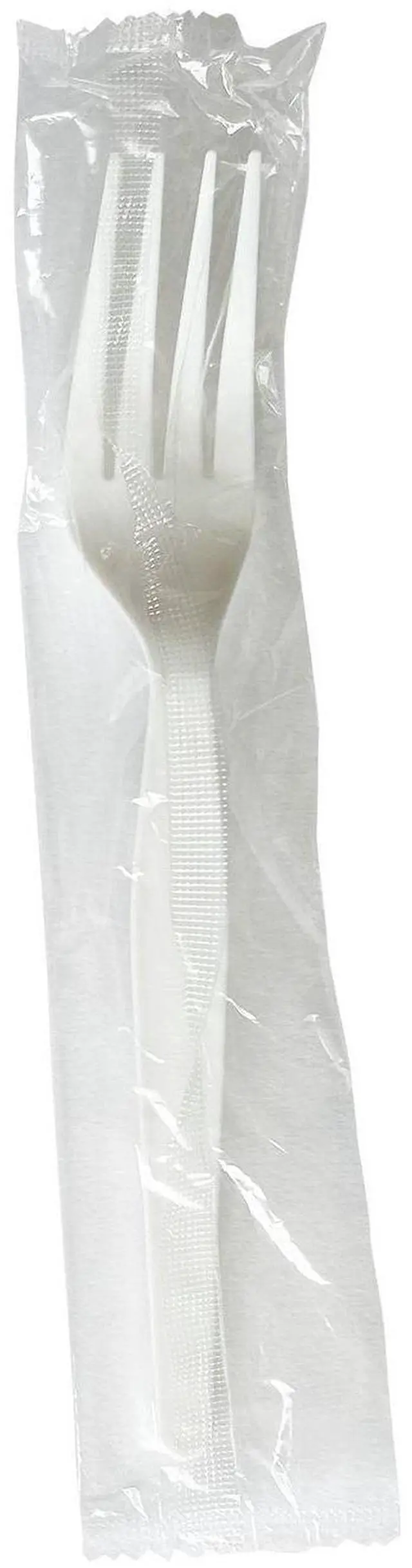 Main image of Heavyweight Wrapped Polystyrene Cutlery Fork Plastic White 1000/Carton BWKFORKWHPSIW