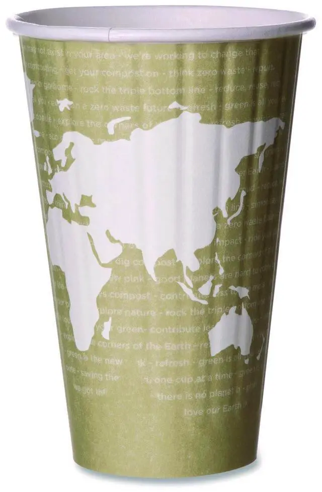 Main image of Eco-Products World Art Insulated Hot Cups PLA 16oz 600Ct EPBNHC16WD