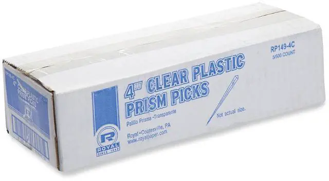 Main image of Prism Picks Plastic 4" Clear 500/Box 5 Boxes/Carton RP1494C