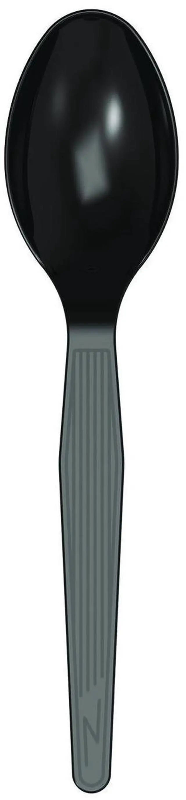 Main image of Mediumweight Polystyrene Wrapped Cutlery Spoon Plastic Black 1000/Carton TM53C1