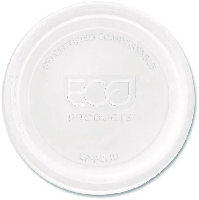 Main image of Compostable Clear PLA Plastic Portion Cup Lids Fits 2 oz to 4 oz Portion Cups Clear 2000/Carton EPPCLID