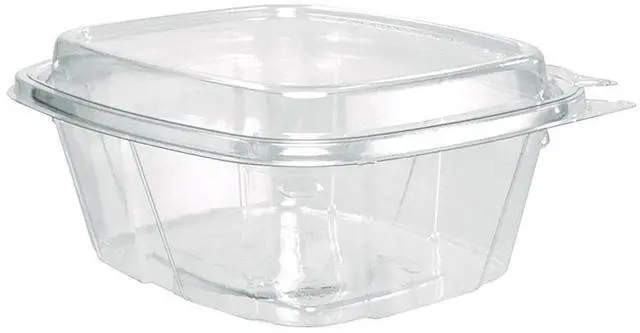 Main image of ClearPac SafeSeal Tamper-Resistant/Evident Containers Domed Lid 16 oz Clear Plastic 100/Bag 2 Bags/Carton CH16DED