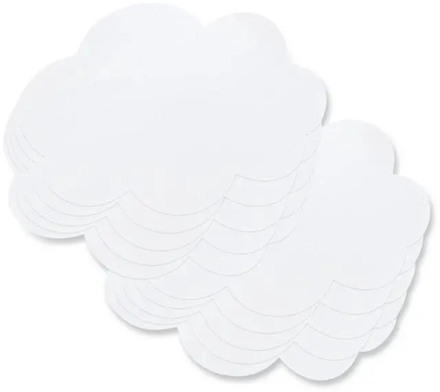 Main image of Self Stick Dry Erase Clouds Laminated Foam Surface 7" x 10" White 10/Pack PAC9014